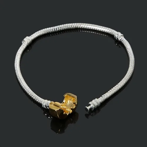 Miniatura 2 de RUBYCA 5 unids 8.7 "plata oro color broche cadena serpiente europea pulsera encanto encanto cuentas DIY, Cobre