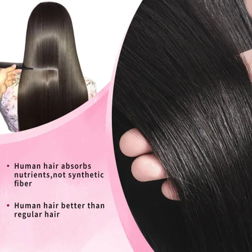 Miniatura 3 de Peluca de encaje frontal de 13 x 4 pulgadas, cabello humano lacio de 34 pulgadas, línea de cabello natural prearrancada, sin pegamento, densidad 180