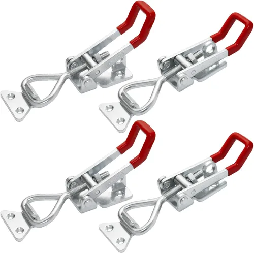 Miniatura 8 de Powertec 4PK Abrazadera de palanca, capacidad de 500 libras (226.79 kg), 225D, abrazaderas horizontales de liberación rápida con punta de presión