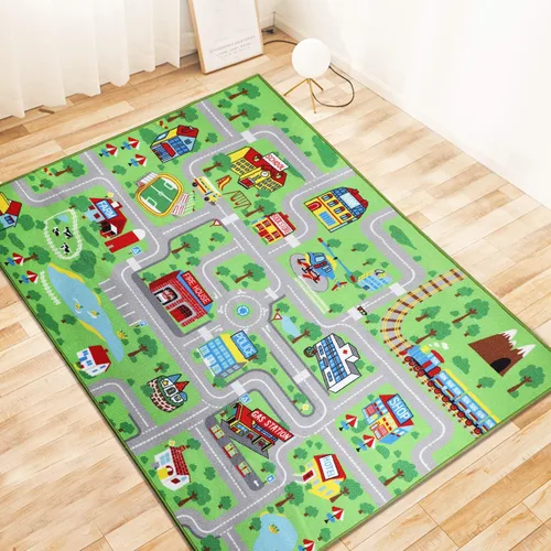 Miniatura 3 de Capslpad Alfombra Educativa para Niños Alfombra de Juego 5.2'x3.3' Alfombra de Carretera de Tráfico para Juegos de Coches para Niños Alfombra Grande