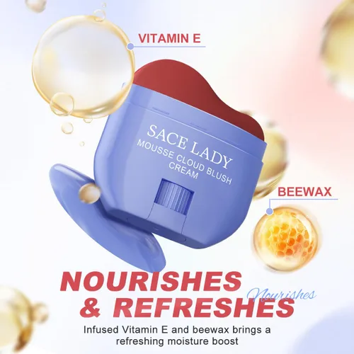 Miniatura 5 de SACE LADY Maquillaje facial cremoso rubor, no se seca, colorete pigmentado, suaviza y nutre para maquillaje de labios, ojos, mejillas, belleza, 0.31
