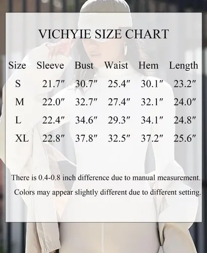 Miniatura 6 de VICHYIE Camisas de manga larga acanaladas con cuello alto falso para mujer