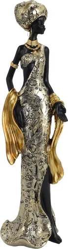 Miniatura 14 de Lescafita Mujer africana con estatua de resina de laúd – Figura de escultura musical tribal hecha a mano – Decoración cultural afrocéntrica