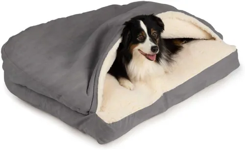 Miniatura 8 de Snoozer Pet Products Cama de lujo para perros estilo cueva rectangular con microserraje, pequeña, antracita