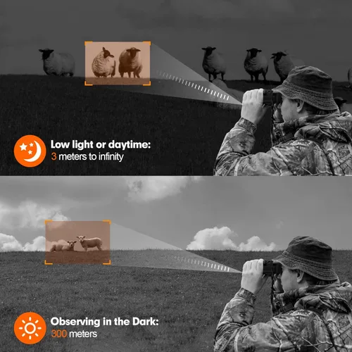 Miniatura 9 de GTMEDIA Gafas de visión nocturna para adultos, prismáticos tácticos de visión nocturna de 984 pies, gafas de visión nocturna manos libres