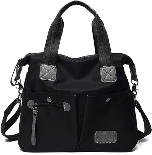 Bolso de mano ligero, floral, con asa superior con múltiples bolsillos de nailon para el trabajo, resistente al agua, bolsa para viajes, de hombro