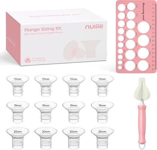 Miniatura 16 de Nuliie Kit de tamaño de brida 3 en 1 de 13/15/17/19/0.827 in para brida/escudo de extractor de leche doble eléctrico de 0.945 in, 10 piezas