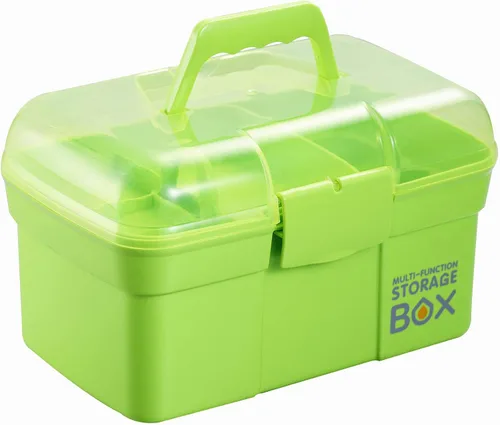 Miniatura 11 de Kinsorcai Organizador de caja de plástico de 11 pulgadas con bandeja extraíble, organizador de costura, suministros de manualidades y arte, caja
