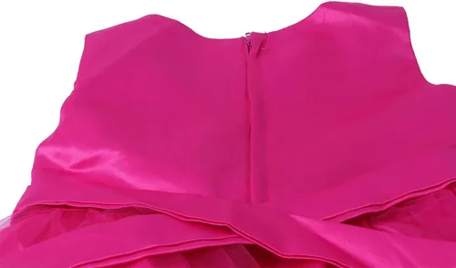 Miniatura 4 de Wocau - Vestido sin mangas para niñas con lentejuelas malla de tul y diseño de flor