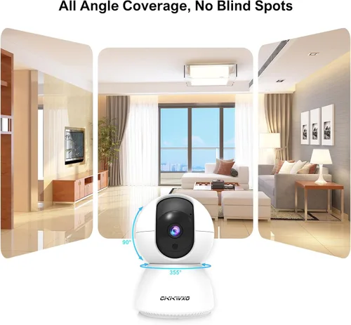 Miniatura 4 de Cámara de seguridad WiFi para interiores de 2.4 y 5GHz, cámara de 2K/3MP para seguridad del hogar, cámara para mascotas con panorámica/inclinación