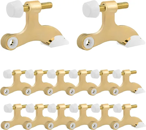 Miniatura 7 de OBTANIM - Paquete de 8 topes de puerta con bisagra de alta resistencia, topes de puerta ajustables de metal con puntas de goma para parachoques