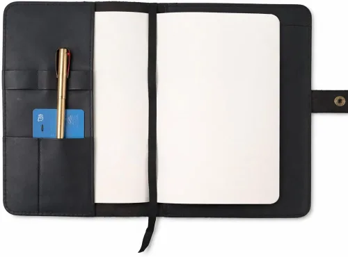 Miniatura 9 de Funda de cuero rústico para cuaderno de esteno en espiral de 6 x 9 pulgadas, cubierta Cahier recargable hecha a mano, organizador de cuero