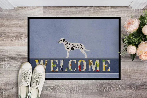 Miniatura 2 de Caroline's Treasures BB5487MAT - Felpudo dálmata de bienvenida de 18 x 27 pulgadas, para interiores y exteriores, para entrada, antideslizante