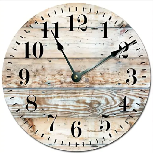 ArogGeld Reloj de pared redondo de madera vintage, 15 pulgadas, funciona con pilas, reloj de pared decorativo con movimiento de barrido silencioso,