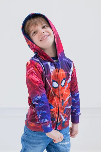 Miniatura 2 de Marvel Spider-Man - Sudadera con capucha de forro polar con cremallera para niños pequeños y grandes