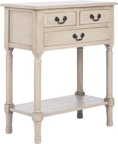 Miniatura 12 de SAFAVIEH Furniture - Mesa consola de 3 cajones Primrose - Negro - Madera maciza - Diseño clásico de granja - Ideal para entrada, sala de estar