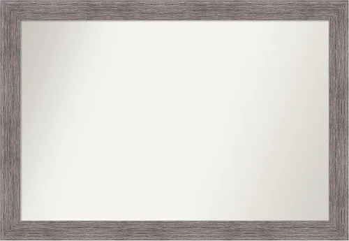 Miniatura 75 de Amanti Art Espejo de baño gris para sobre el fregadero, 31 x 48 pulgadas, espejo de tocador rectangular estrecho de color gris, marco de madera