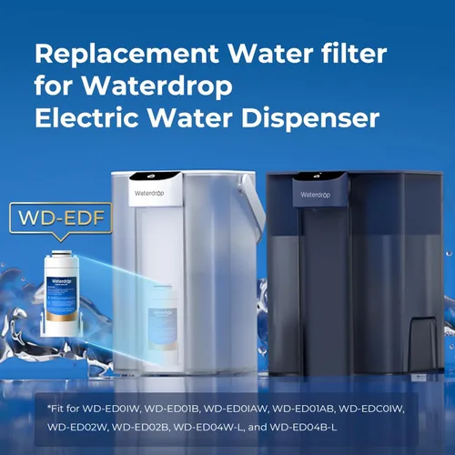 Miniatura 2 de Waterdrop WD-EDF - Filtros de repuesto para jarra de filtro de agua eléctrica Waterdrop 𝐖𝐃-𝐄𝐃𝟎𝟏/𝐄𝐃𝟎𝟐/𝐄𝐃𝟎𝟒/𝐄𝐃𝟎𝟏𝐀/𝐄𝐃𝐂𝟎𝟏, duran 3 meses o 200 galones