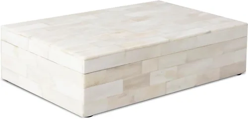 Miniatura 32 de Handicrafts Home Caja de almacenamiento decorativa con tapa – 10 x 4.5 x 2.5 pulgadas Organizador de decoración moderna para el hogar, caja