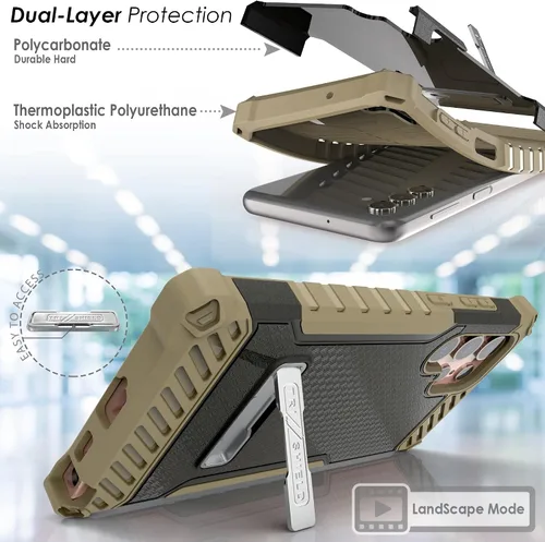 Miniatura 4 de Tri-Shield - Funda para teléfono con soporte compatible con Samsung Galaxy S22 Ultra grado militar, probado contra caídas, resistente de alto