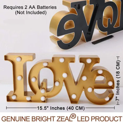 Miniatura 6 de Letrero de amor con luz grande, 16 x 7 pulgadas, para boda, carpa, mesa de boda, decoración romántica y artística de pared para sala de estar