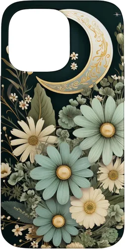 Miniatura 20 de Funda botánica de flores silvestres para iPhone 13 verde salvia