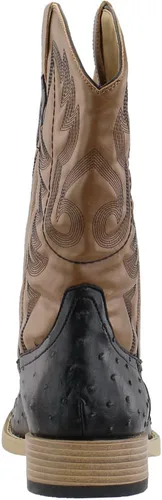Miniatura 3 de Botas casuales para hombre ROPER con punta cuadrada y protuberancias estilo avestruz, de media pantorrilla - Marrón, Blanco