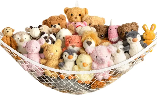 Hamaca de Almacenamiento para Animales de Peluche Neto de Rincón - Gran Red de Hamaca de Juguete para Animales de Peluche Decoración de Habitación -