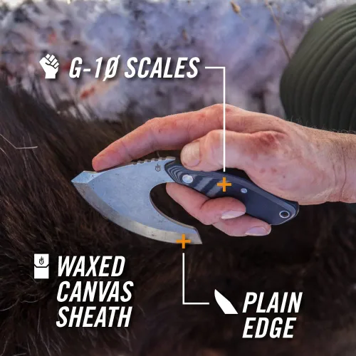 Miniatura 9 de Gerber Gear Downwind Ulu - Cuchillo Ulu con funda para equipo de caza, color negro