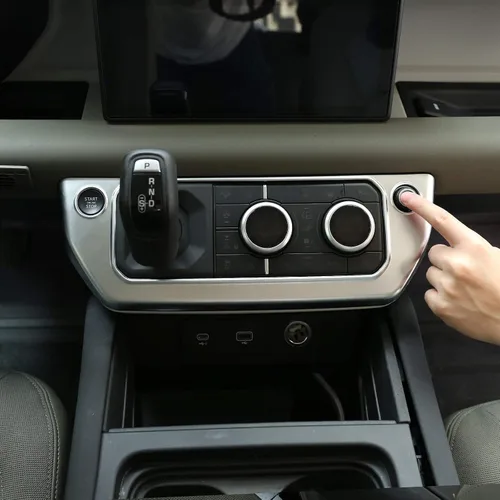 Miniatura 3 de Marco de botón de modo de aire acondicionado de control central ABS para Land Rover Defender 110 2020 Accesorios de coche (plata)