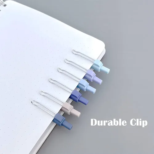 Miniatura 6 de allydrew Bolígrafos retráctiles de gel de tinta negra, punta fina de 0.020 in, suministros de papelería para el hogar y la oficina (juego de 6), Azul