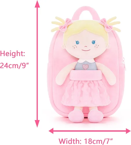 Miniatura 57 de Onetoo Mochila para niños pequeños, regalos de regreso a clases, mochilas para niñas y niños con muñecas de bebé ligeras y suaves en vestido