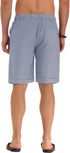 Miniatura 49 de Sailwind Pantalones cortos de lino para hombre, pantalones cortos casuales de playa con cordón