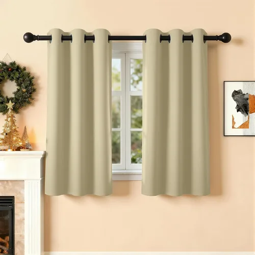 Miniatura 44 de Cortinas de oscurecimiento de habitación de 45 pulgadas de largo para dormitorio y sala de estar, cortinas térmicas aislantes con ojales