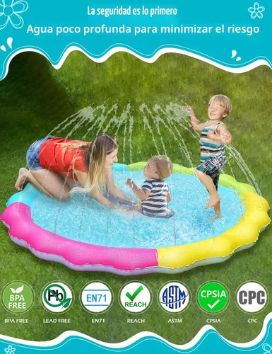 Miniatura 3 de Jasonwell - Alfombrilla rociadora para niños, tapete de juego al aire libre, juguetes de agua inflables, piscina para bebés y niños pequeños