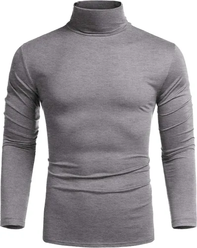 Miniatura 5 de COOFANDY Men's Casual Slim Fit Turtleneck T Shirts Lightweight Basic Cotton Pullovers