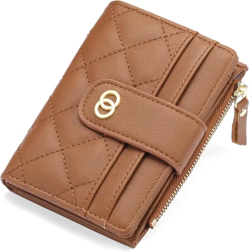 Miniatura 10 de GAEKEAO Billeteras pequeñas para mujer, con bloqueo RFID, de cuero, plegable, con cremallera, bolsillo para tarjetas de crédito, con ventana