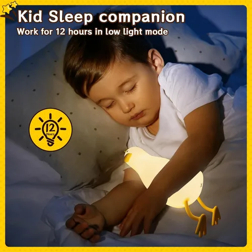 Miniatura 5 de Linda Luz Nocturna de Pato: Lámpara LED de Pato de Silicona para Bebé - 7 Colores Lámpara Nocturna para Niños - Luz Nocturna Recargable