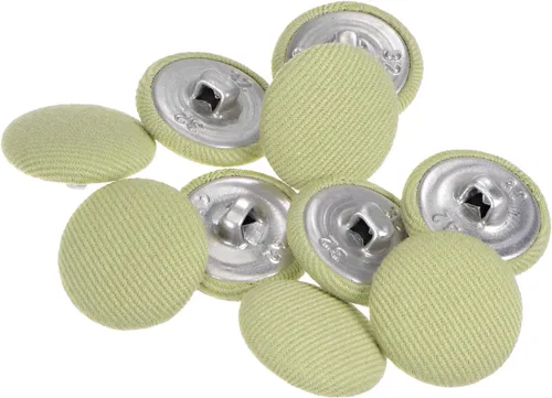 Miniatura 30 de HARFINGTON 10 botones de tela de 24L cubiertos de tela de 0.59 pulgadas, vástago de metal, botones de costura redondos para trajes, blusas de Azul