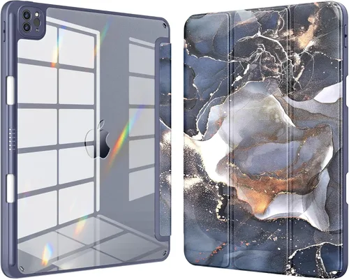 Miniatura 12 de VIKESI Funda para iPad Pro 12.9 6ª/5ª/4ª/3ª/3ª generación 2022/2021/2020/2018, marco de TPU a prueba de golpes, soporte para lápiz integrado