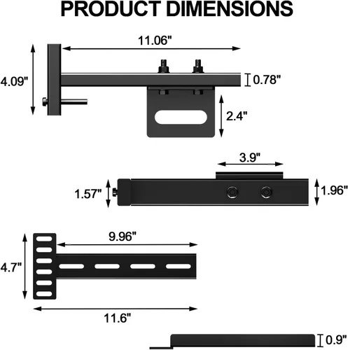 Miniatura 3 de Paquete de 2 soportes de cabecera ajustables para base de cama, kit de soportes de cabecera de metal para marco de cama, kit de extensión de estribo