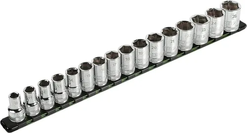 Miniatura 18 de ARES 70087-Organizador de enchufes de aluminio de 3 piezas, rieles de transmisión de 1/4 pulgadas, 3/8 pulgadas y 1/2 pulgadas con capacidad para 48