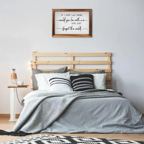 Miniatura 4 de CHDITB Letrero de madera enmarcado con texto en inglés "If I Just Lay Here" (16 x 11 pulgadas), letrero de madera para mesa de pared con citas