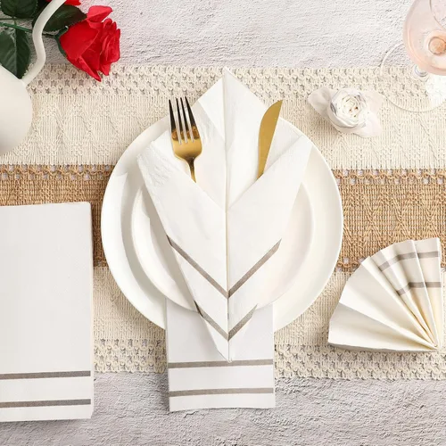 Miniatura 5 de Yinder 400 toallas desechables para invitados, toallas de mano de papel a granel, elegantes servilletas de papel decorativas para baño, cocina
