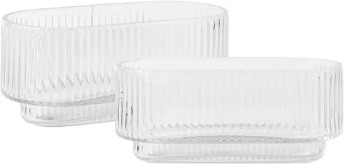 Miniatura 44 de Jarrón de vidrio ámbar para flores, florero para ramo, jarrones de vidrio modernos, jarrones acanalados para sala de estar, dormitorio, mesa