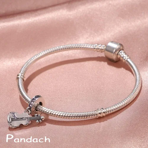 Miniatura 2 de Pandach Dijes de plata de ley 925 para pulseras y collares, colgantes de mariposa y auriculares, dijes de trébol, joyería de regalo para mujeres