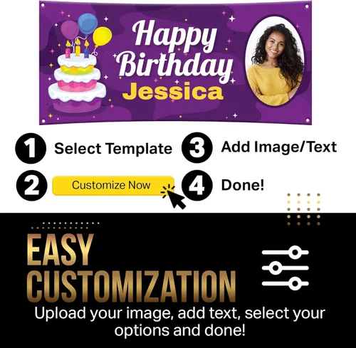 Miniatura 2 de Cartel de Celebración Personalizado de DOT4DOT - Personalizado para Cartel de Feliz Cumpleaños, Niños, Boda, Fiestas, Gran Inauguración, Graduación