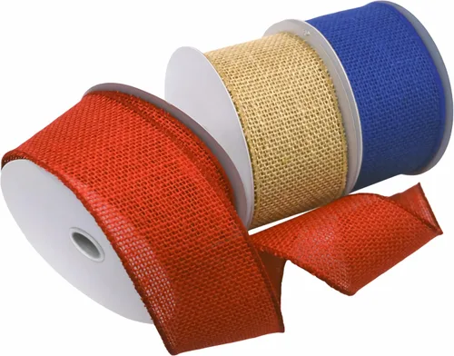 Miniatura 25 de Morex Ribbon Carrete de cinta de satén con alambre de estrellas y rayas, 2-1/2 pulgadas por 3 yardas, rojo/blanco/azul Estrellas y rayas con cable