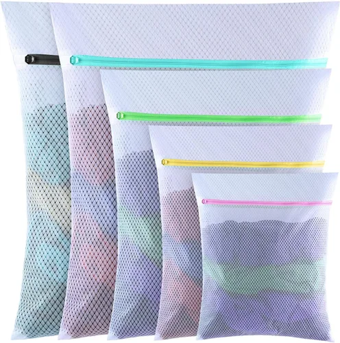 GOGOODA - 5 bolsas de malla para lavandería, bolsas para lavar prendas delicadas para suéter, blusa, calcetería, brasieres, bolsas de lavado premium