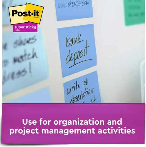 Miniatura 5 de Post-it Notas emergentes súper adhesivas, 3 x 3 pulgadas, 6 blocs, 2 veces el poder de pegado, Poptimista, colores brillantes, reciclables